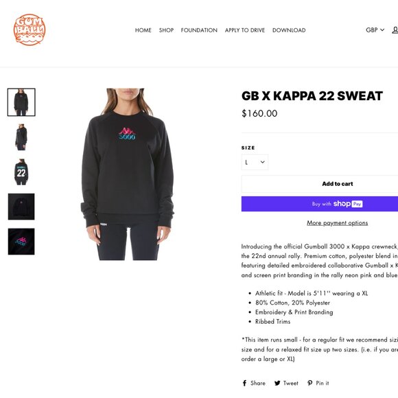 Gumball 3000 x Kappa 22 Sweater - NWT - Picture 4 of 4